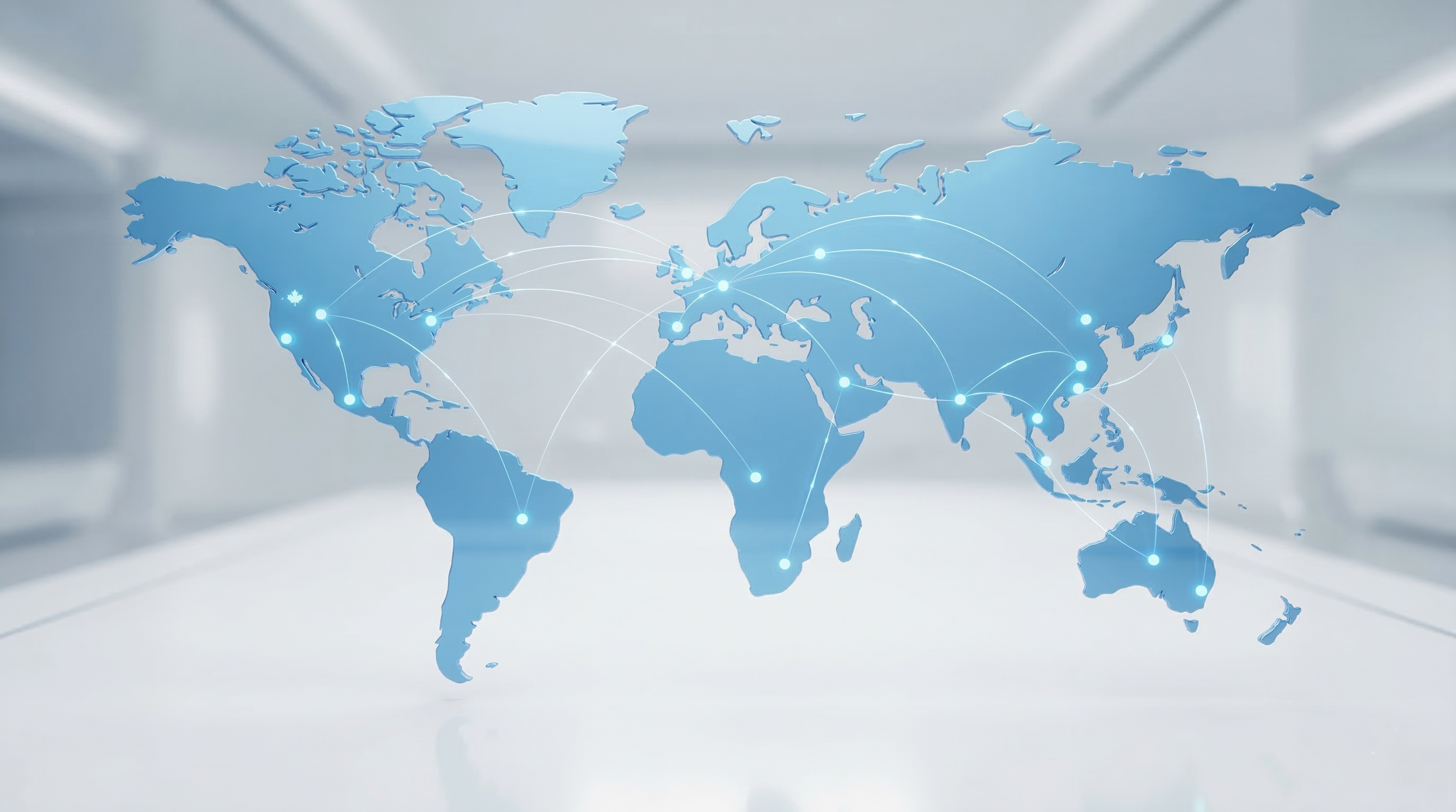 Maple Biotech Global Presence Map — exporting to 50+ countries across 4 continents
